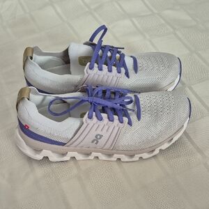 On Running Women's Silver and Purple Sneakers